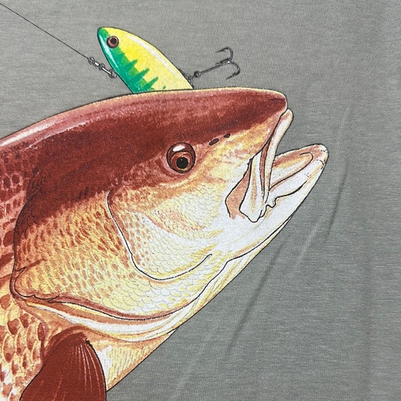 Guy Harvey Gray Short Sleeve Tee Classic Crew Neck - Picture 4 of 8
